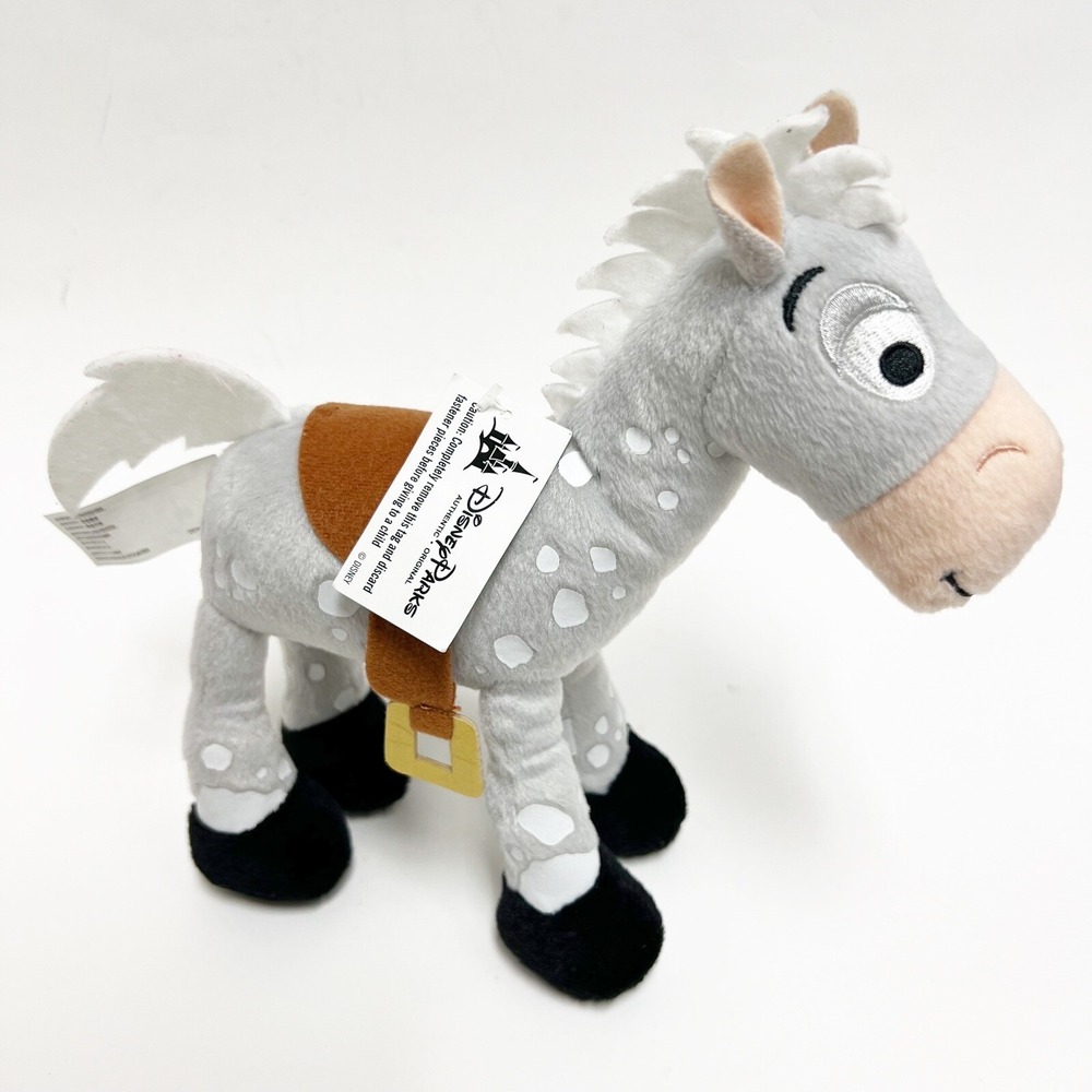Disney Parks Bullseye Gray Horse #8 Plush Soft Toy Stuffed Animal 9" Toy Story - Picture 2 of 6